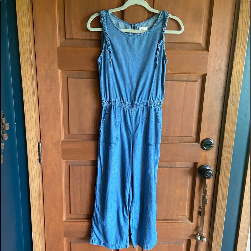 Old Navy girls chambray jumpsuit size 14-16